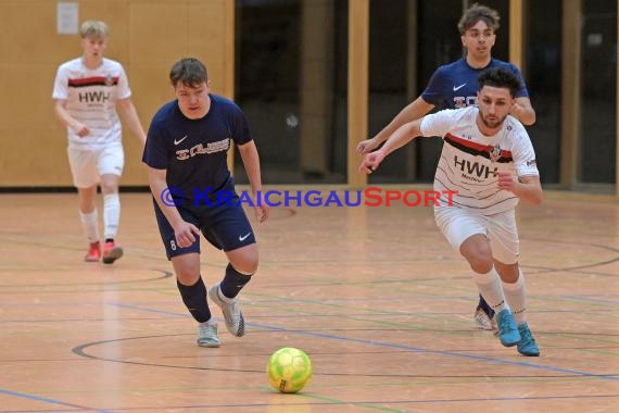 Futsal-Kreismeisterschaften Sinsheim A-Junioren in der Kraichgauhalle in Gemmingen - VFB Eppingen vs JSG Helmstadt/Neckarbischofsheim/Reichartshausen (© Siegfried Lörz)